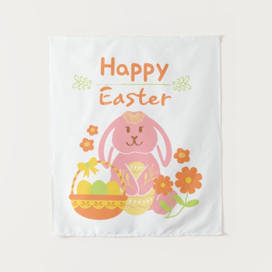 Happy Easter konijn Tapestry Wandkleed (Voorkant)