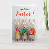 Happy Easter | Kute Little Easter Bunny Greening Feestdagen Kaart (Voorkant)