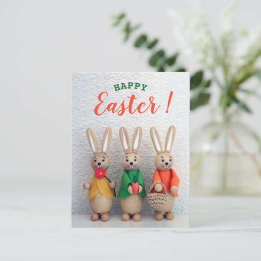 Happy Easter | Kute Little Easter Bunny Greening Feestdagenkaart (Staand voorkant)