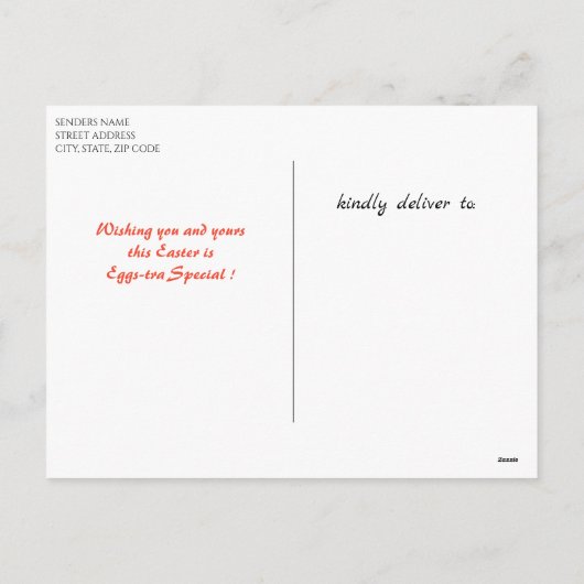 Happy Easter | Kute Little Easter Bunny Greening Feestdagenkaart (Achterkant)