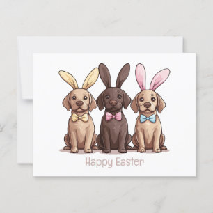 Happy Easter Labrador Retriever Dogs Bunny Ears Briefkaart