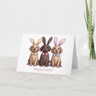 Happy Easter Labrador Retriever Dogs Bunny Ears Kaart