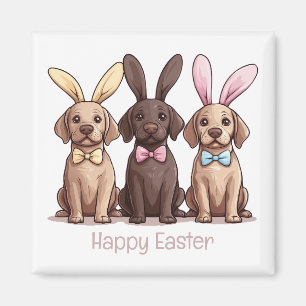 Happy Easter Labrador Retriever Dogs Bunny Ears Magneet