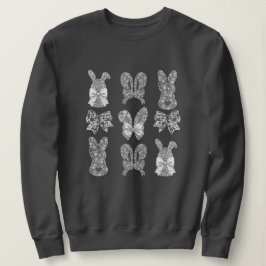 Happy Easter Lace Bunny Lace Ears Lace Bow Trui