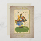 Happy Easter Lamb - aangepaste tekst Feestdagenkaart (Voorkant / Achterkant)