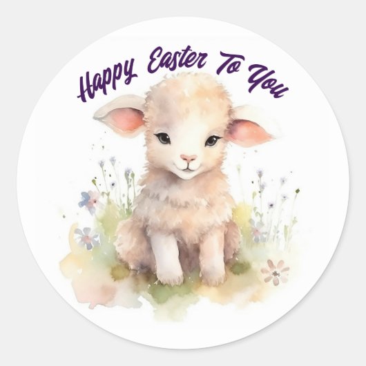 Happy Easter Lamb Sticker (Voorkant)