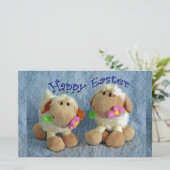 Happy Easter Lambs Briefpapier (Staand voorkant)