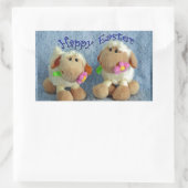 Happy Easter Lambs Rechthoekige Sticker (Tas)