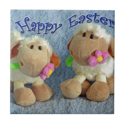 Happy Easter Lambs Tegeltje (Voorkant)