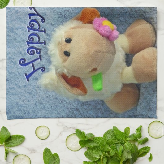 Happy Easter Lambs Theedoek (Gevouwen)