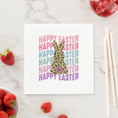 Happy Easter Leopard Bunny Groovy Schattige Konijn Servet (Insitu)