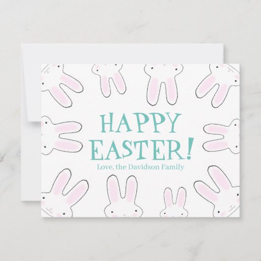 Happy Easter leuke bunny bunnies aangepaste tekst  Feestdagenkaart (Voorkant)