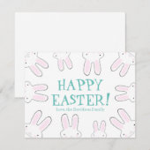 Happy Easter leuke bunny bunnies aangepaste tekst  Feestdagenkaart (Voorkant / Achterkant)