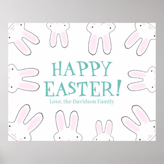 Happy Easter leuke bunny bunnies aangepaste tekst  Poster (Voorkant)