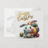 Happy Easter leuke bunny schilder Holiday Kaart (Voorkant / Achterkant)