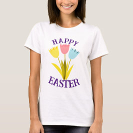 Happy Easter leuke Tulip Flowers T-shirt
