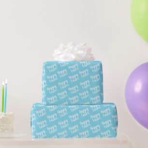  Happy Easter Lichtblauw Cadeaupapier