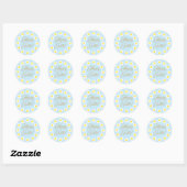 Happy Easter lichtblauw script schattige dagfloral Ronde Sticker (Vel)