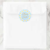 Happy Easter lichtblauw script schattige dagfloral Ronde Sticker (Tas)