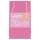 Happy Easter Little Chick Roze Kleine Gift Bag Klein Cadeauzakje (Voorkant)