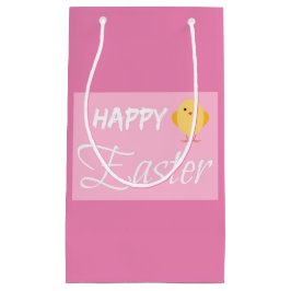 Happy Easter Little Chick Roze Kleine Gift Bag Klein Cadeauzakje