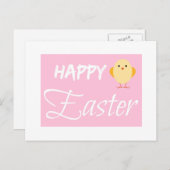 Happy Easter Little Chick White Feestdagenkaart (Voorkant / Achterkant)
