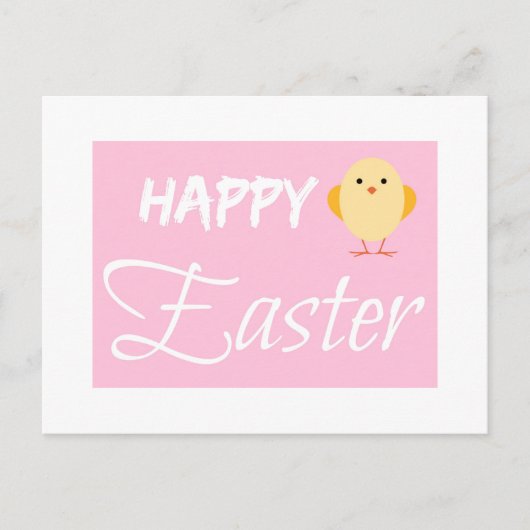 Happy Easter Little Chick White Feestdagenkaart (Voorkant)