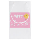 Happy Easter Little Chick Wit Kleine Cadeauzak Klein Cadeauzakje (Achterkant)
