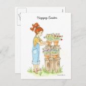 Happy Easter Little Girl Briefkaart (Voorkant / Achterkant)