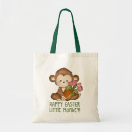 Happy Easter Little Monkey canvas tas