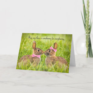 Happy Easter Love Bunnies Romance Feestdagen Kaart