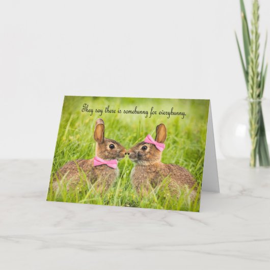 Happy Easter Love Bunnies Romance Feestdagen Kaart (Voorkant)