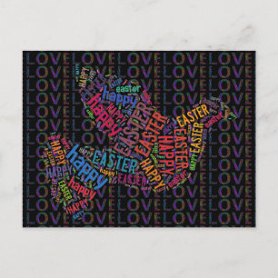 Happy Easter Love Dove Colorful Text Feestdagenkaart
