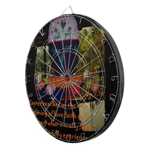 Happy Easter Love Faith and Hope wil Dartbord (Voorkant Rechts)