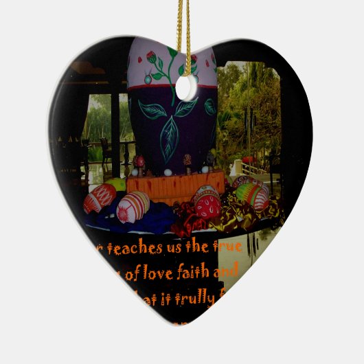 Happy Easter Love Faith and Hope wil Keramisch Ornament (Rechts)