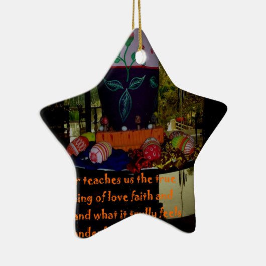 Happy Easter Love Faith and Hope wil Keramisch Ornament (Rechts)