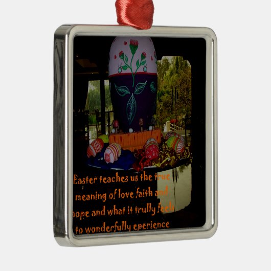 Happy Easter Love Faith and Hope wil Metalen Ornament (Rechts)