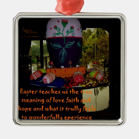 Happy Easter Love Faith and Hope wil Metalen Ornament (Voorkant)