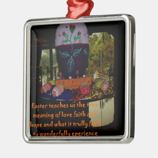 Happy Easter Love Faith and Hope wil Metalen Ornament (Links)