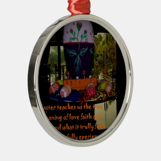 Happy Easter Love Faith and Hope wil Metalen Ornament (Rechts)