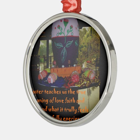 Happy Easter Love Faith and Hope wil Metalen Ornament (Links)