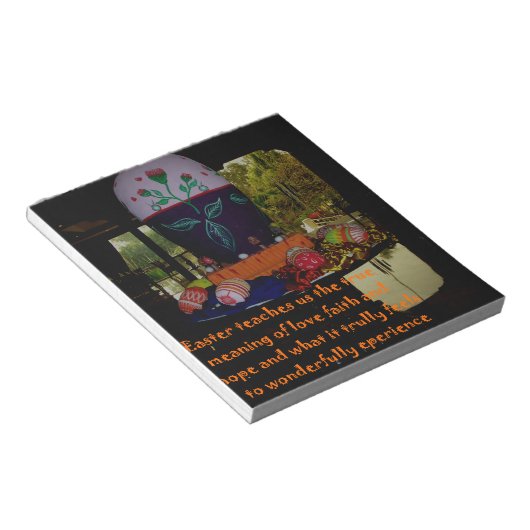 Happy Easter Love Faith and Hope wil Notitieblok (Schuin)