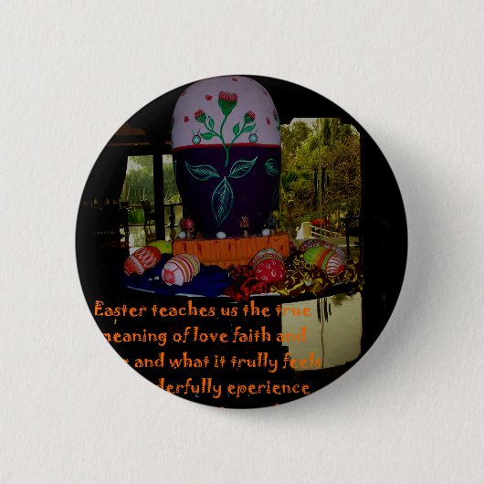 Happy Easter Love Faith and Hope wil Ronde Button 5,7 Cm (Voorkant)