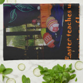 Happy Easter Love Faith and Hope wil Theedoek (Gevouwen)