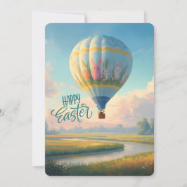 Happy Easter Lowcountry Marshland Hot Air Balloon Feestdagenkaart
