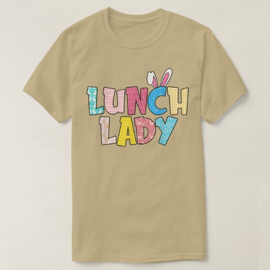 Happy Easter Lunch Lady, Cute Bunny Lunch Lady T-shirt (Design voorkant)