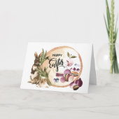 Happy Easter | Macaroons Bunnies met lentevruchten Feestdagen Kaart (Voorkant)