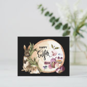 Happy Easter | Macaroons Bunnies met lentevruchten Feestdagenkaart (Staand voorkant)