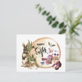 Happy Easter | Macaroons Bunnies met lentevruchten Feestdagenkaart (Staand voorkant)