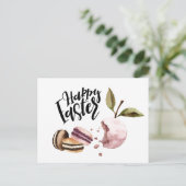 Happy Easter | Macaroons en Minimale lente voor vr Feestdagenkaart (Staand voorkant)